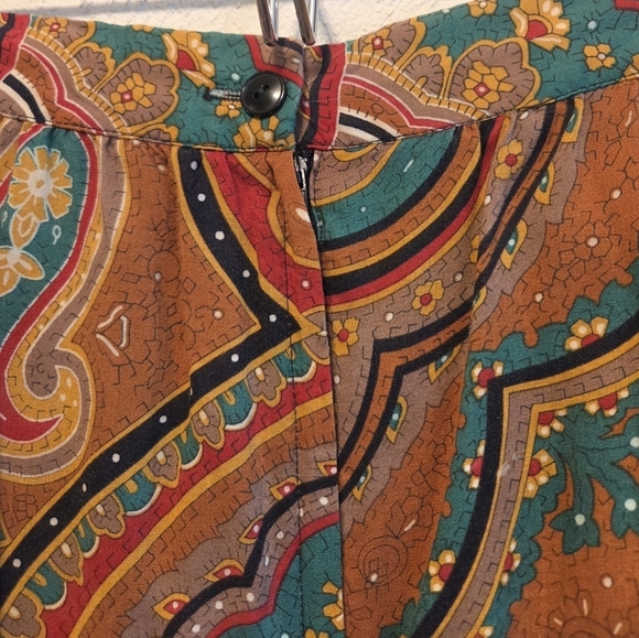 Vintage 70s Paisley Print Midi Skirt S - Picture 8 of 8